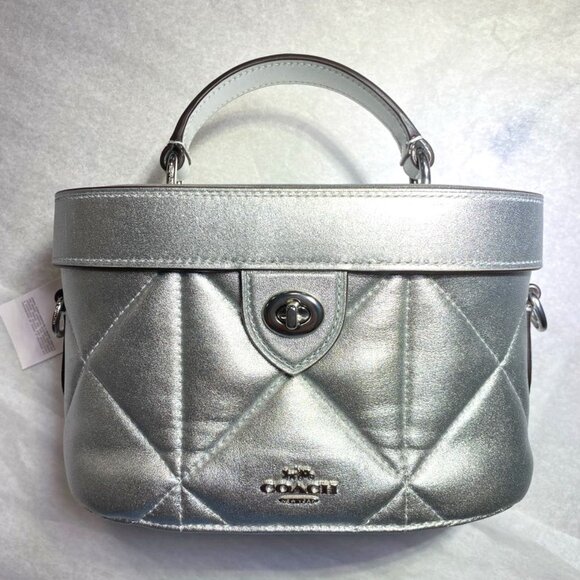 Coach CN434 Kay Crossbody in Silver Metallic with Puffy Diamond - Picture 1 of 6